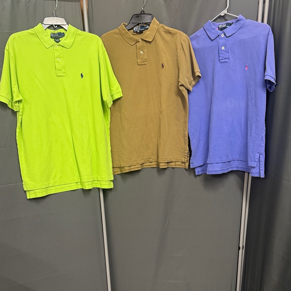 Polo by Ralph Lauren Men's Polo Shirt - Lime, Tan, and Lavender